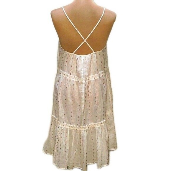 Madewell White Multicolor Clip Dot Cotton Coverup Dress Women's Size Large - Picture 3 of 8